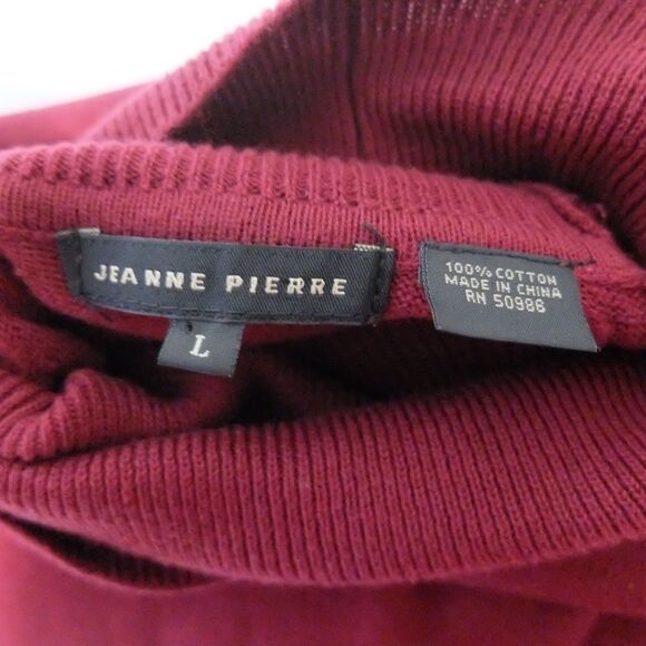 Jeanne Pierre Dark Crimson Long Sleeve Turtleneck Size Large - Picture 5 of 6
